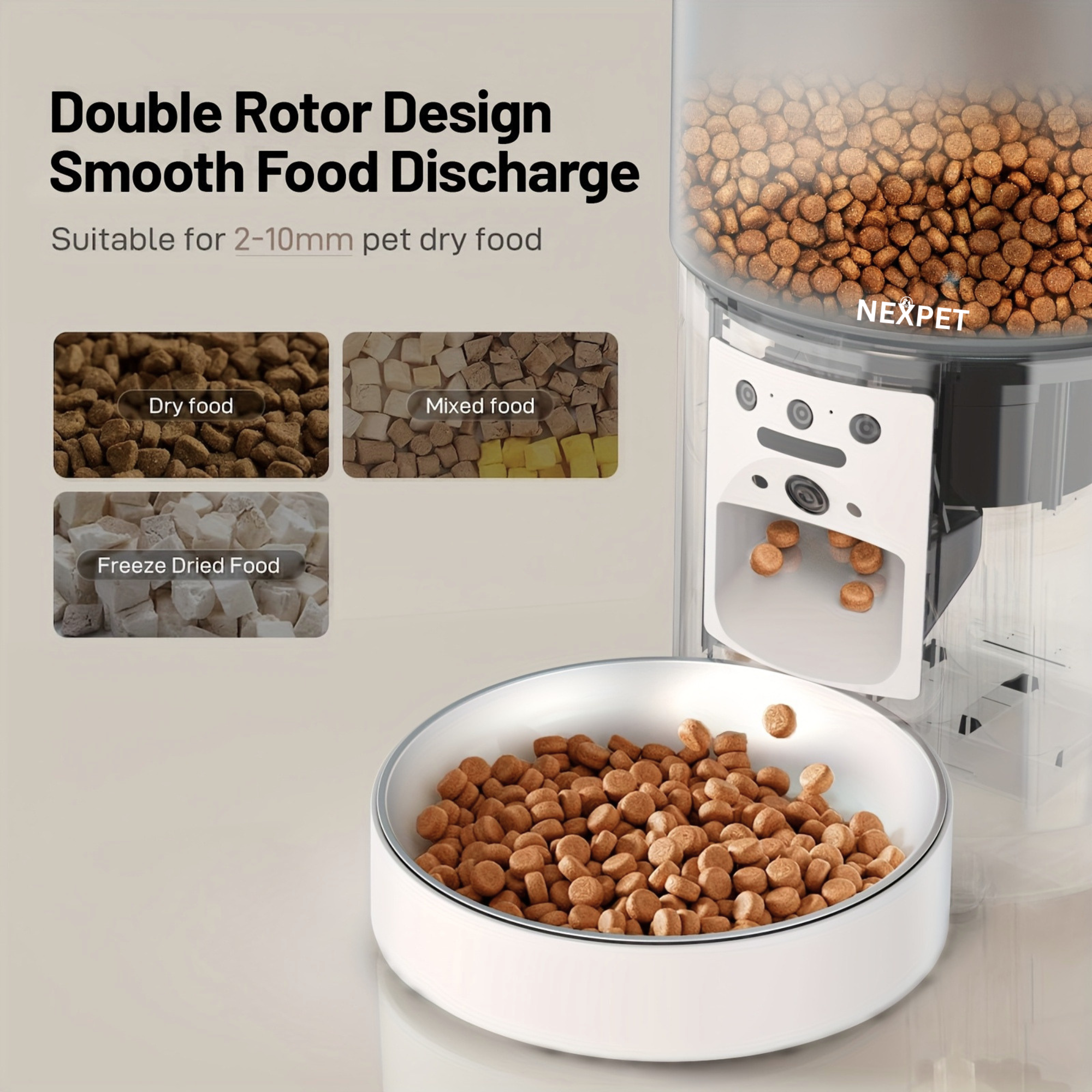 NexPet Automatic Pet Feeder with WiFi Camera, App Control & HD Night Vision
