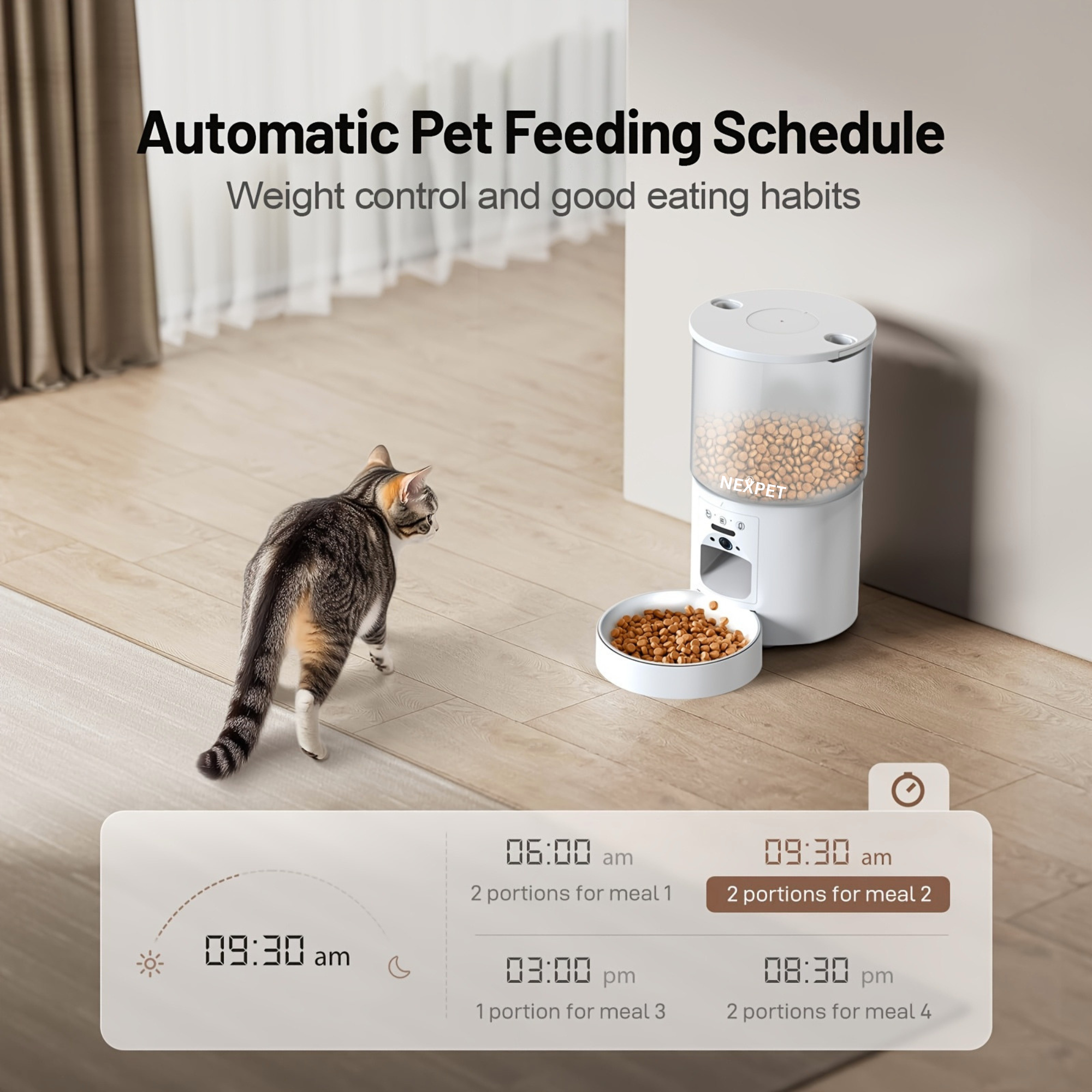 NexPet Automatic Pet Feeder with WiFi Camera, App Control & HD Night Vision