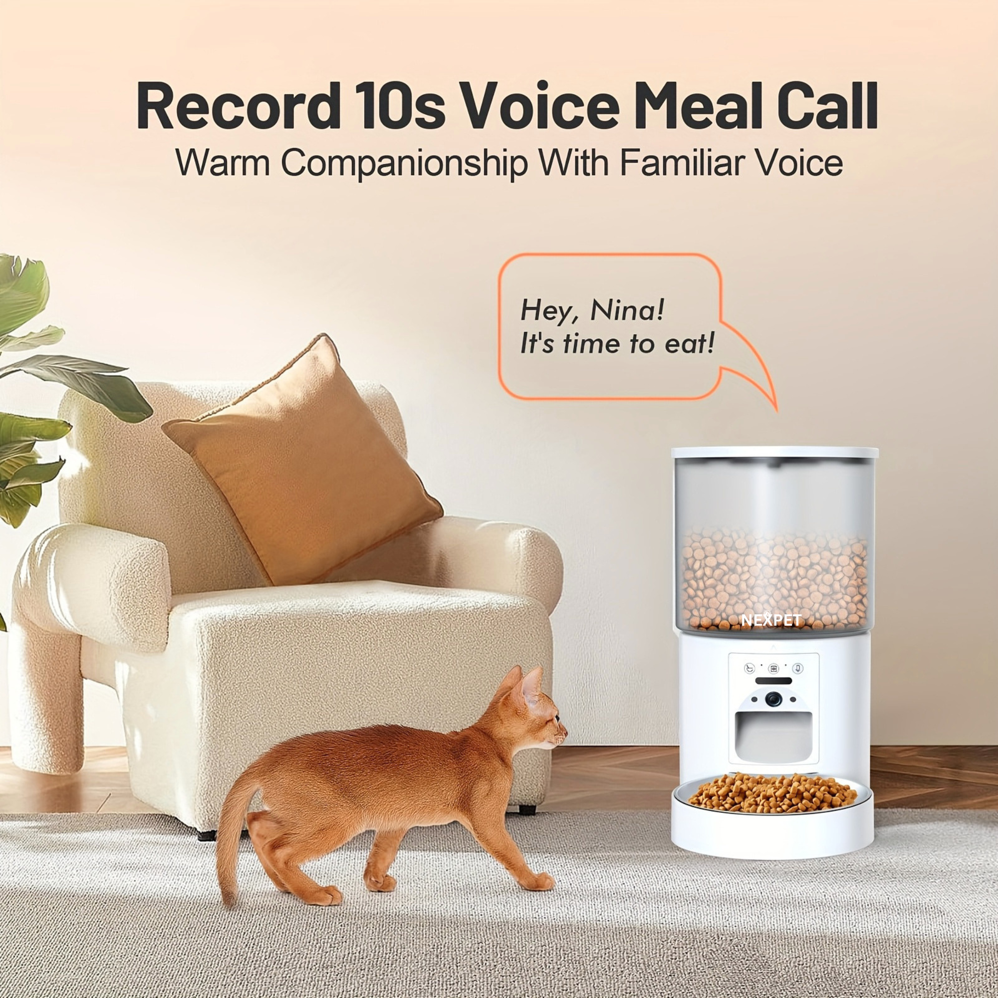 NexPet Automatic Pet Feeder with WiFi Camera, App Control & HD Night Vision