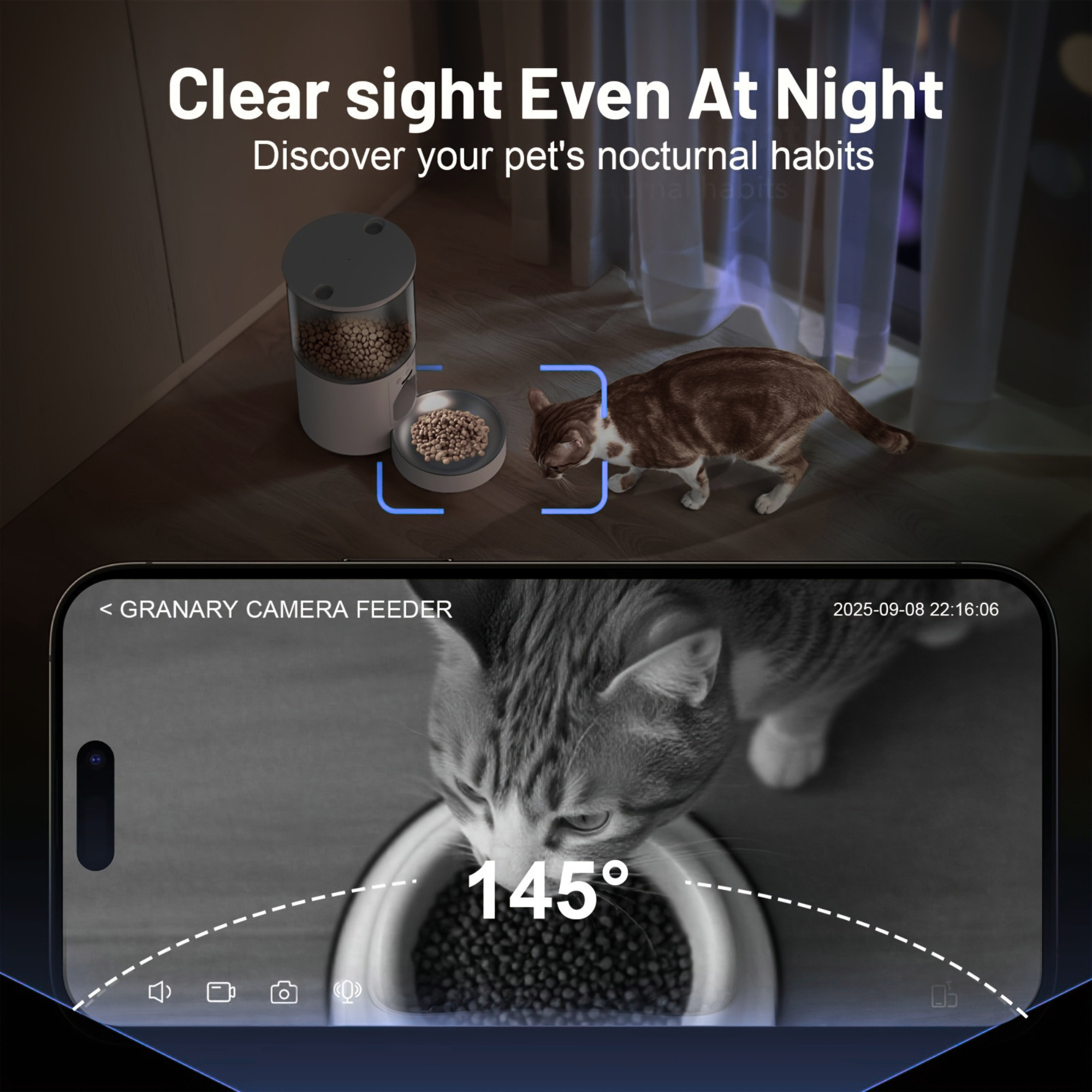 NexPet Automatic Pet Feeder with WiFi Camera, App Control & HD Night Vision